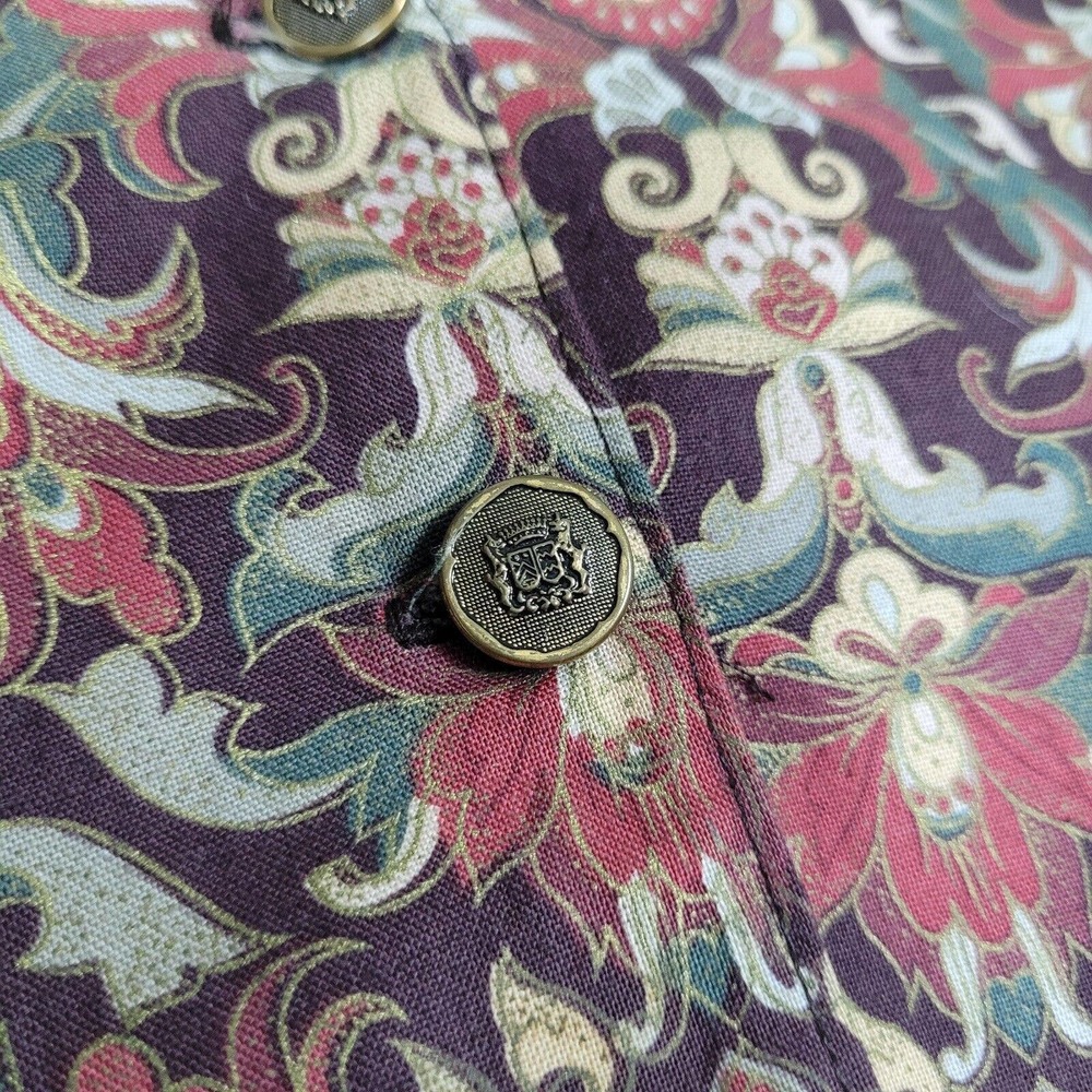 [SOLD]Brown Vest W Large Paisley Floral Burgundy Gold Fall Bohemian Boho Hippie - Picture 3 of 4